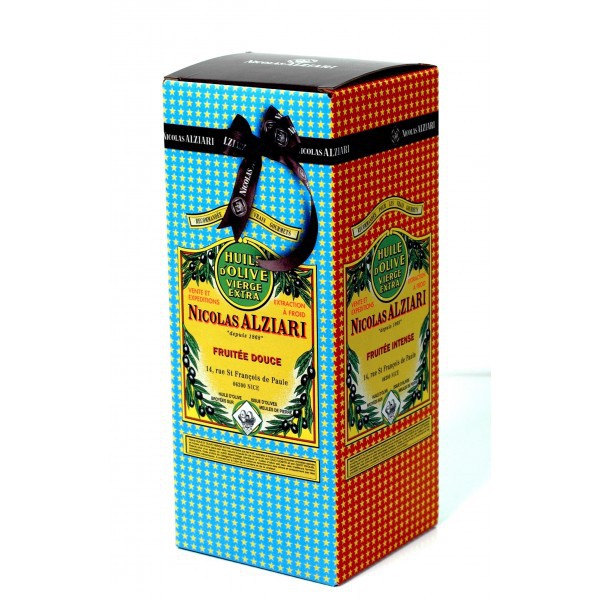 Geschenkkarton + 1l intensiv fruchtiges Olivenöl + Öl-Ausgießer